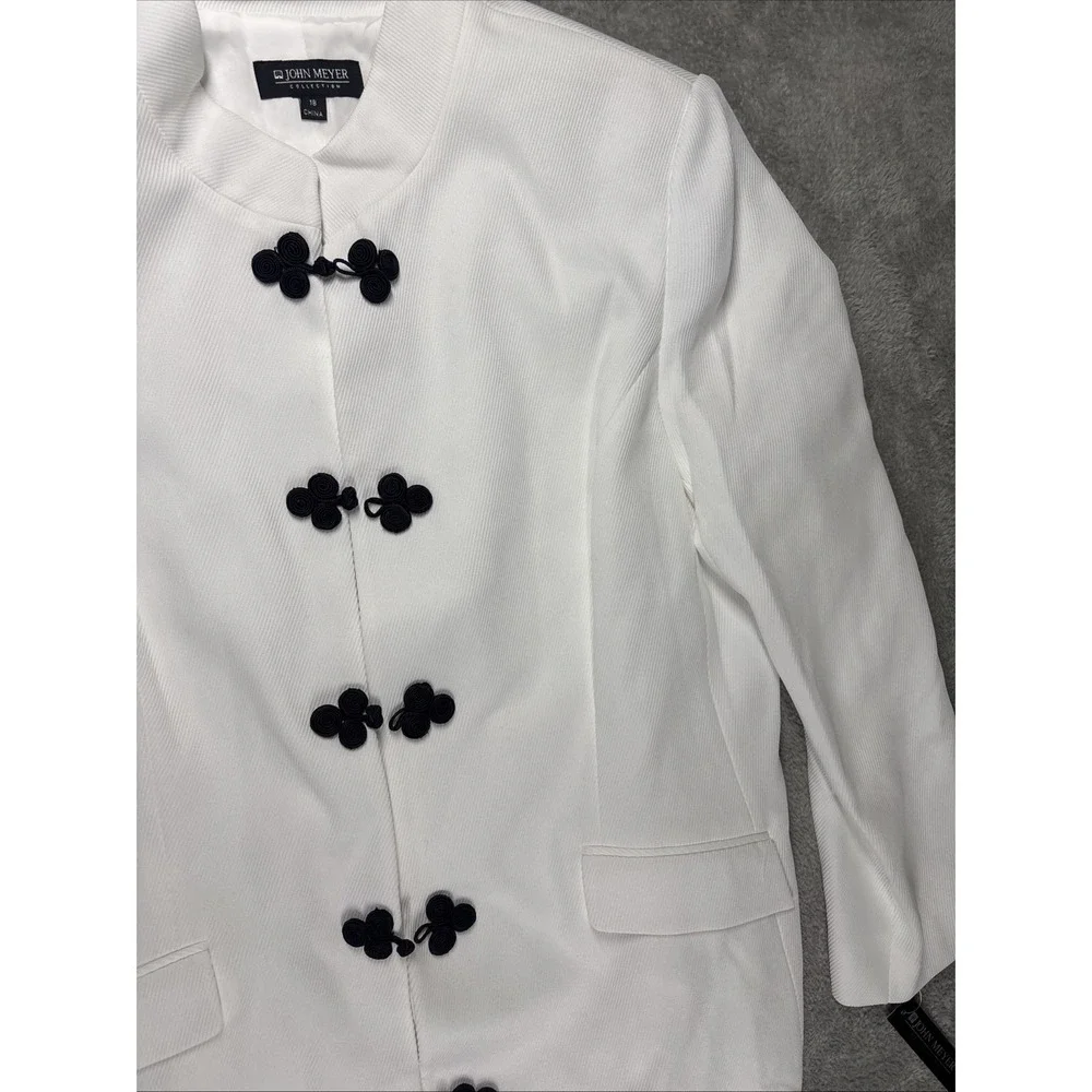 John Meyer Collection Collarless‎ Coat Cream Women's Size 18 New